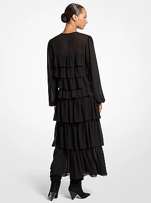 Ruffled Georgette Maxi Dress