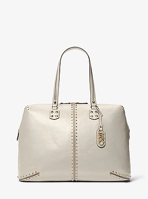 Bolso de viaje Astor extragrande de piel con tachuelas