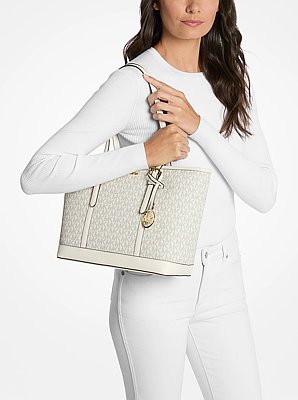 Jet Set Travel Small Logo Top-Zip Tote Bag