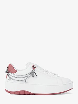 Basket Dottie en cuir travaill&eacute; et &agrave; semelle compens&eacute;e