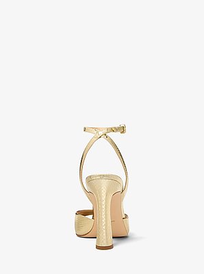 Rosie Metallic Snake Embossed Leather Sandal