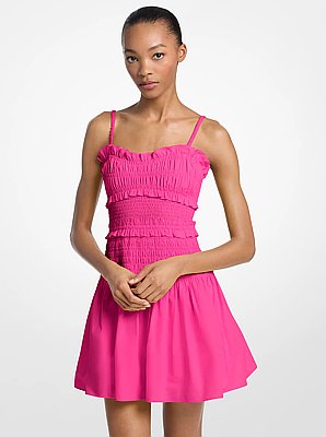 Smocked Cotton Poplin Tank Dress