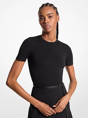 Cashmere Short-Sleeve Sweater