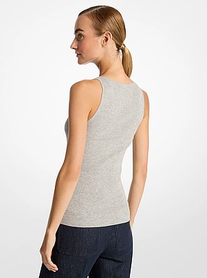 Ribbed Stretch Viscose Tank Top