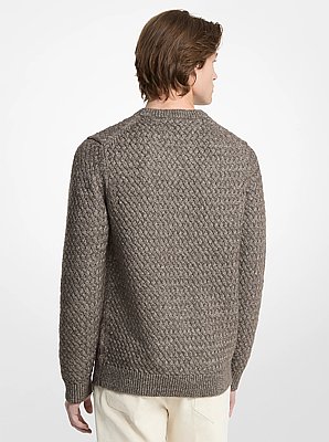 Crosshatch Cotton Blend Sweater