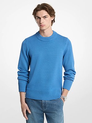 Su&eacute;ter de lana con cuello redondo y dise&ntilde;o acanalado
