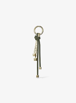Gold-Tone and Speckled Cord Bag Charm