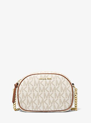 Jet Set Small Signature Logo Oval Crossbody Bag