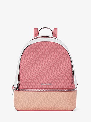 Rhea Medium Color-Block Signature Logo Backpack