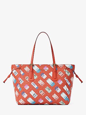 Voyager Large Printed Signature Logo Tote Bag