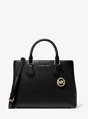 Bolso satchel Camille grande de piel granulada
