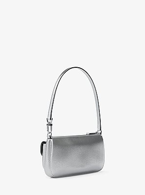 Zoe Small Metallic Leather Pochette