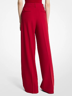 Pantal&oacute;n holgados plisados de lana el&aacute;stica
