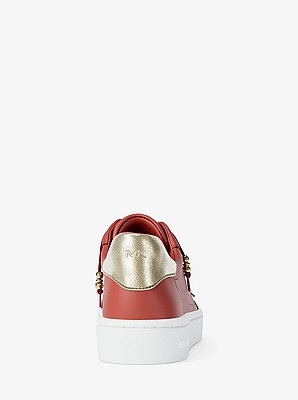 Espadrille Scotty en cuir orn&eacute;e