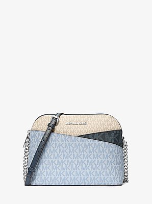 Jet Set Travel Color-Block Signature Logo Crossbody Bag