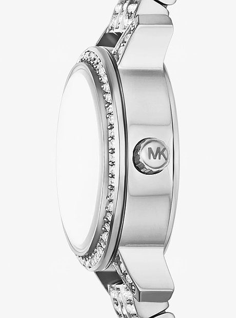 Micro Melissa Pav&eacute; Silver-Tone Watch