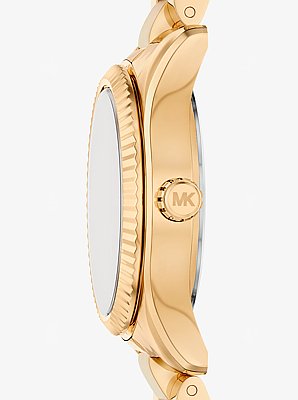 Petite Lexington Pav&eacute; Gold-Tone Watch