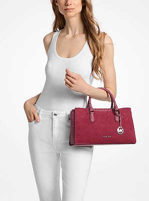 Arden Medium Signature Logo Top-Zip Satchel