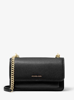 Wandelbare Schultertasche Claire Large aus gekrispeltem Leder