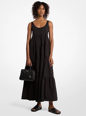 Robe en coton extensible &agrave; volants