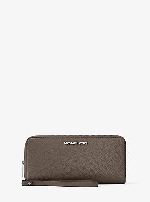 Cartera Continental grande de piel granulada