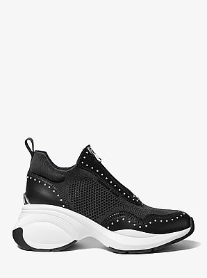 Zuma Studded Mixed-Media Trainer