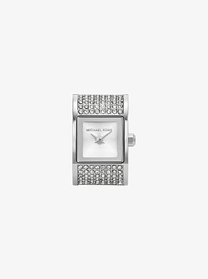 Darrington Pav&eacute; Silver-Tone Ring Watch