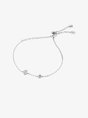 Logo & Cubic Zirconia Slider Bracelet