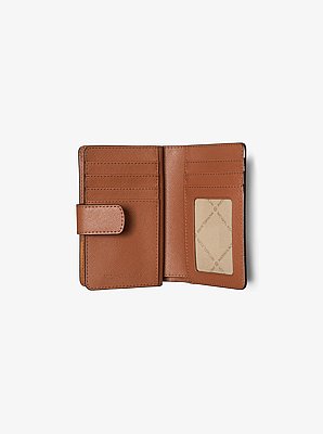 Cartera mediana de piel de grano cruzado