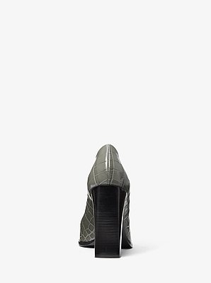 Jeanne Crocodile Embossed Leather Pump