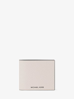 Pebbled Leather Billfold Wallet and Signature Logo Card Case Gift Set