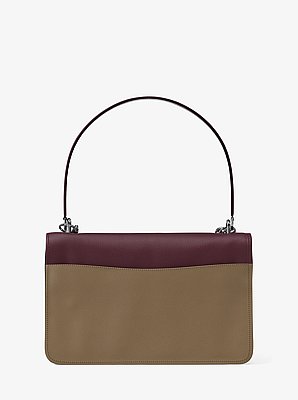 Claire Large Color-Block Pebbled Leather Shoulder Bag