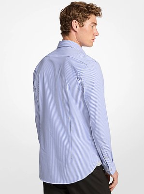Slim-Fit Striped Tech Knit Shirt
