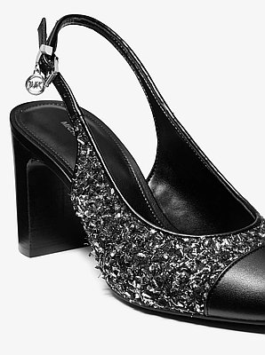 Piper Flex Metallic Tweed and Leather Slingback Pump