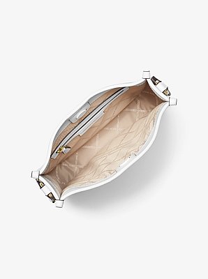 Luisa Large Pebbled Leather Messenger Bag