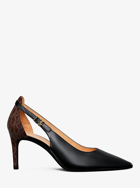 Rachel Leather and Signature Logo Flex Pump