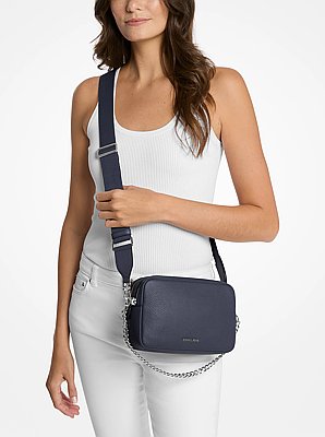 Bryant Medium Pebbled Leather Camera Crossbody Bag