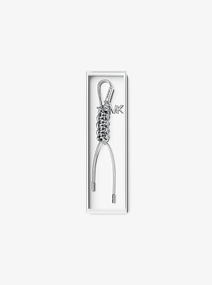 Silver-Tone and Metallic Braided Cord Bag Charm