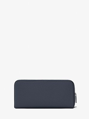 Large Pebbled Leather Continental Wallet