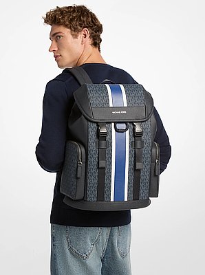 Cooper Medium Striped Signature Logo City Backpack