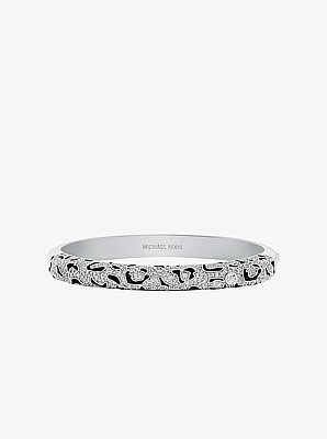 Pulsera r&iacute;gida de leopardo con pav&eacute;