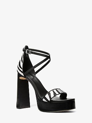 Cami Zebra Print Calf Hair Platform Sandal