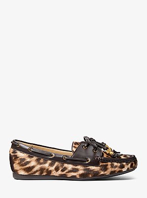 Fallon Leopard Print Calf Hair Moccasin