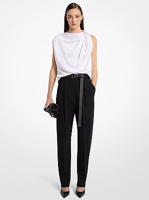 Blusa de sat&eacute;n drapeada