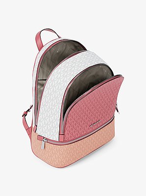 Rhea Medium Color-Block Signature Logo Backpack
