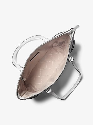 Bolso tote Charlotte grande de piel saffiano con cremallera superior