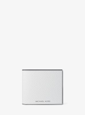 Pebbled Leather Billfold Wallet and Signature Logo Card Case Gift Set