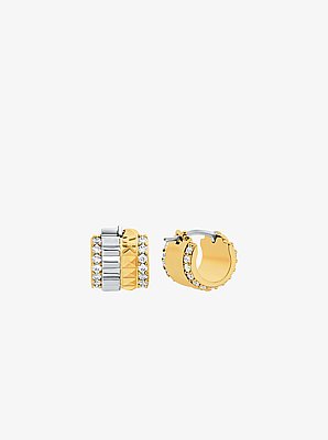 Boucles d&rsquo;oreilles Huggie cannel&eacute;es &agrave; deux tons