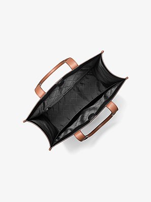 Cooper Logo Embossed Pebbled Leather Tote Bag