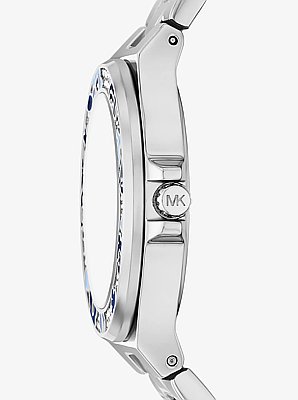 Mini Lennox Pav&eacute; Silver-Tone Watch